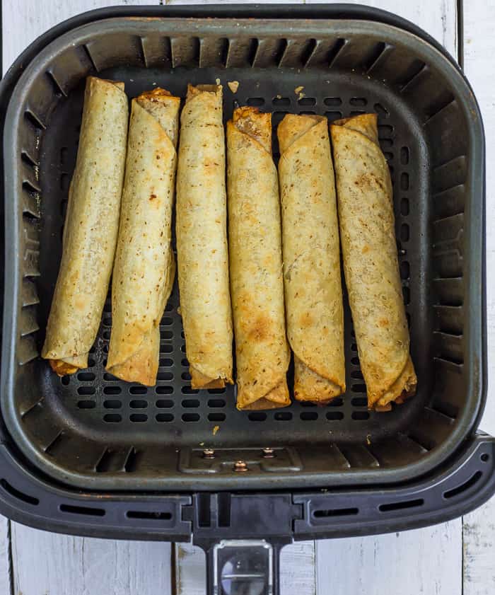 rolled tacos in an air fryer.