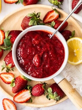Strawberry Syrup {+ optional canning options} - Sustainable Cooks