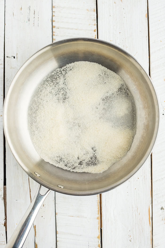 sugar in a skillet.