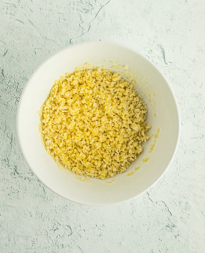 panko breadcrumbs in a white bowl.