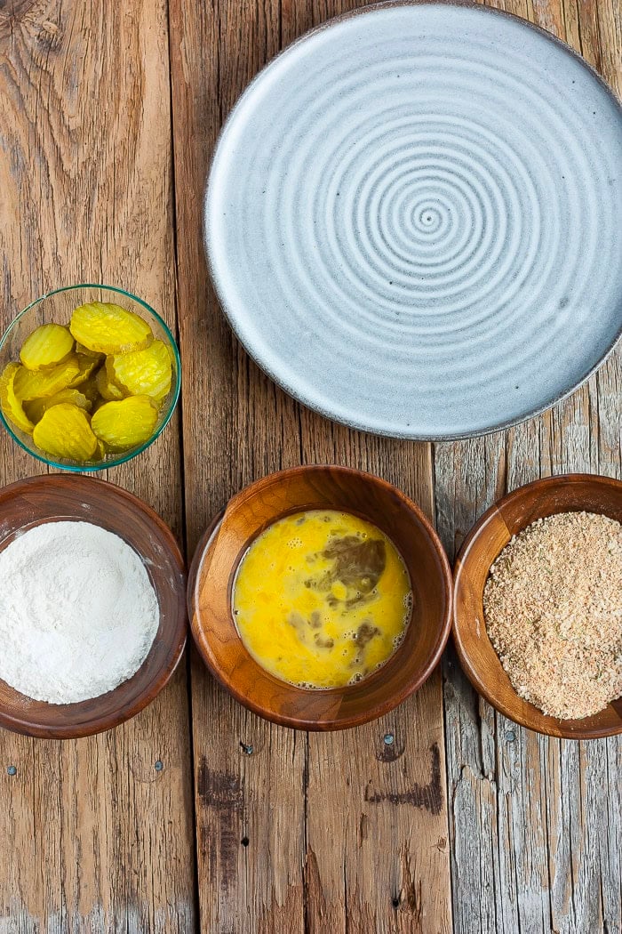 a breading station showing how to make frickles.