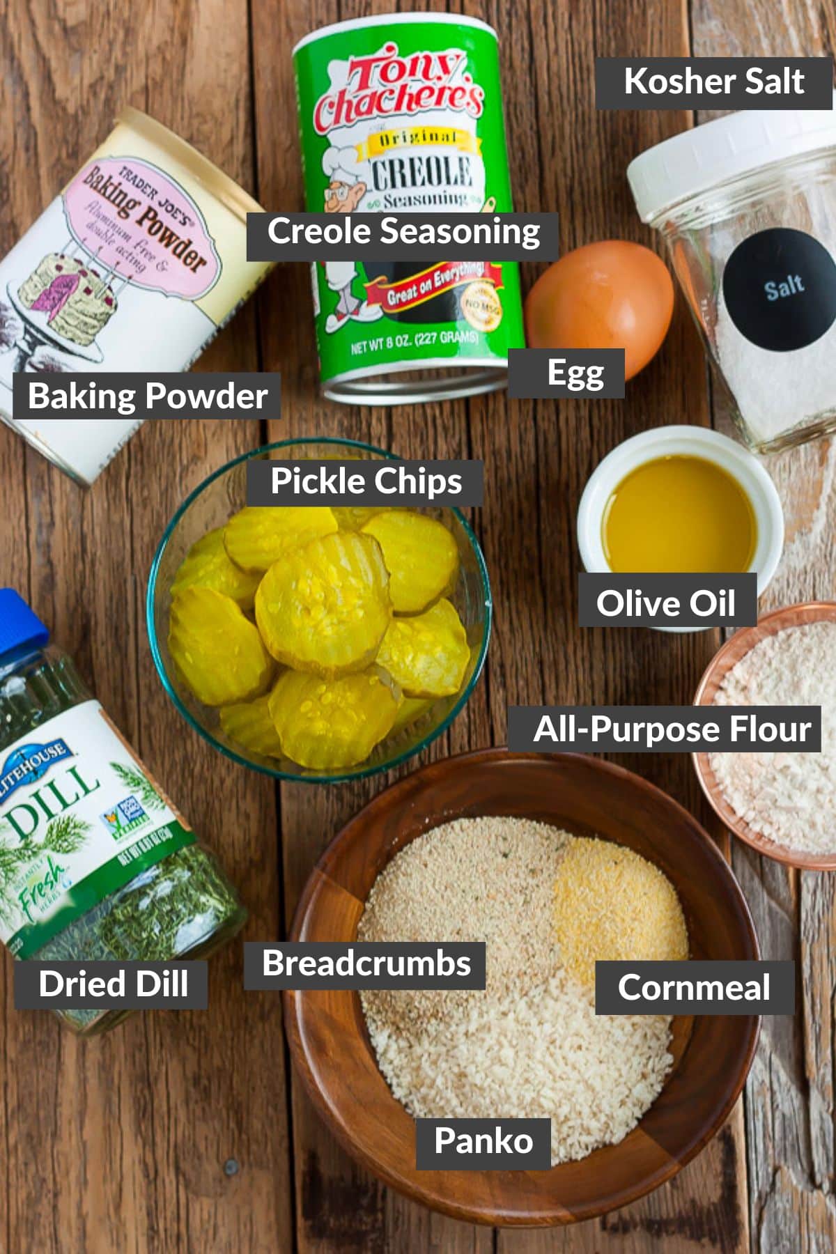 Ingredients in bowls on a wooden board.