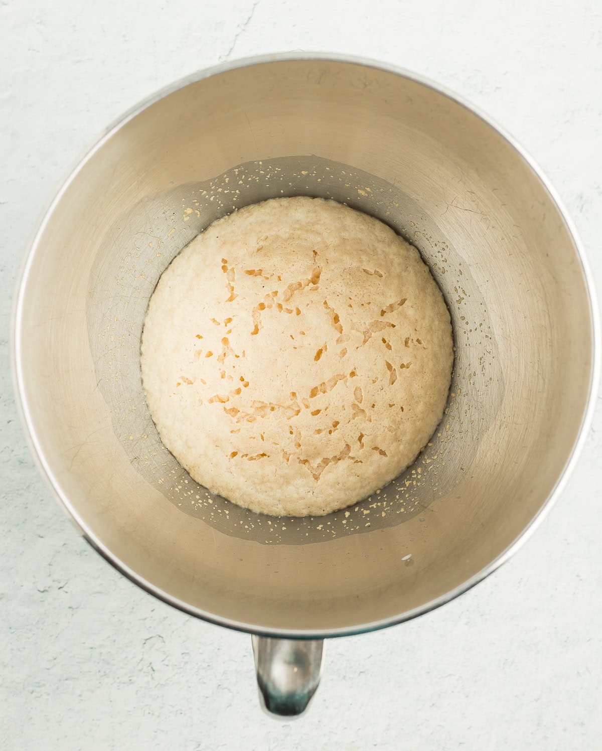 proofed yeast in a mixing bowl.