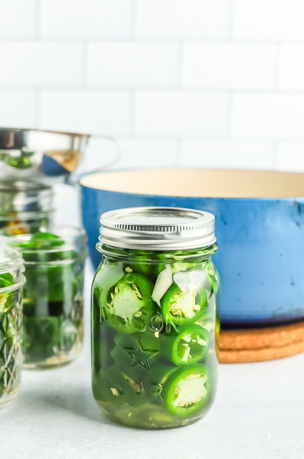 a lid and ring on a canning jar.