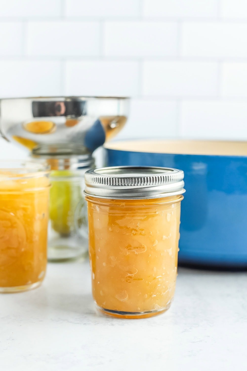 a lid and ring on a canning jar.