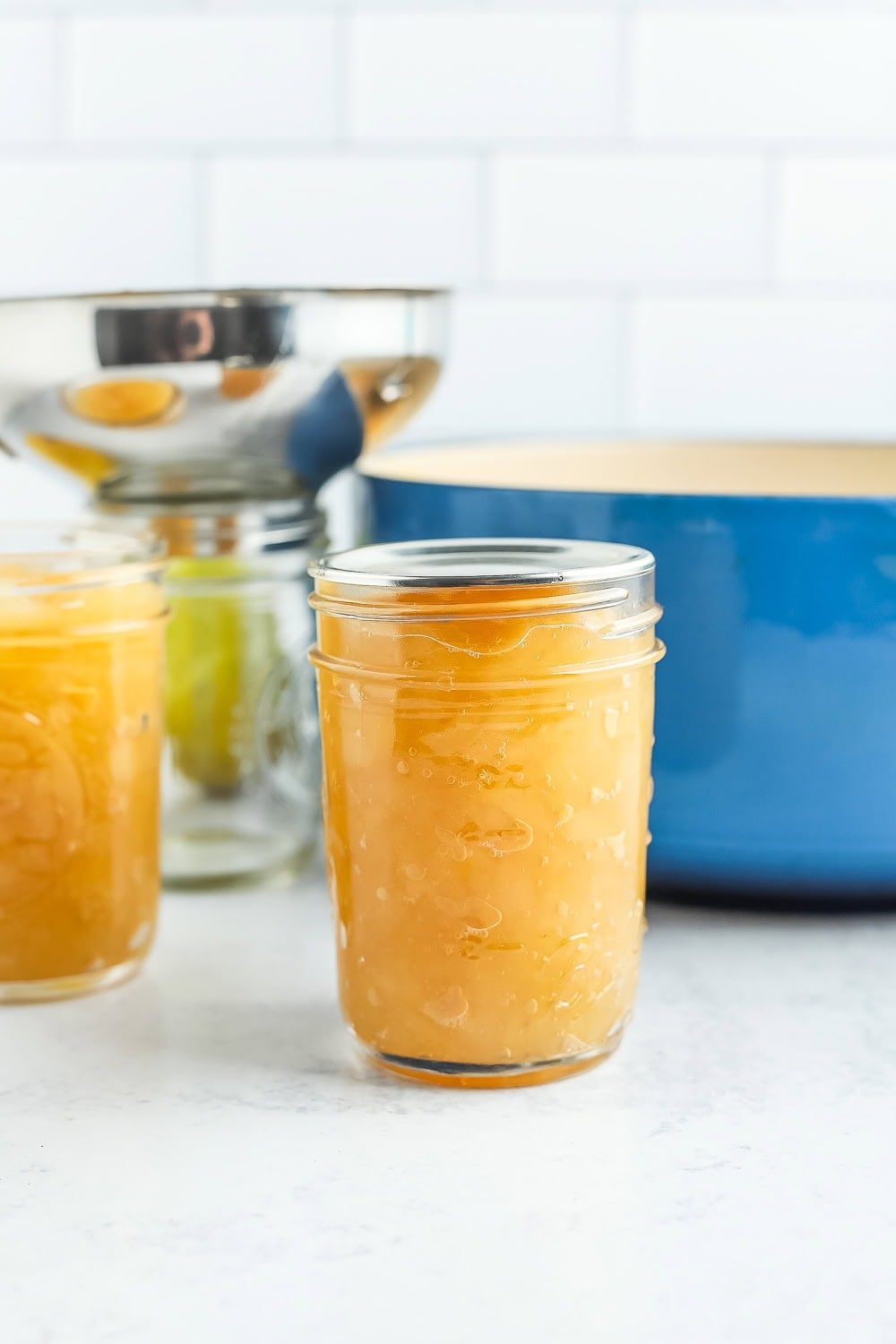 a lid on a canning jar.