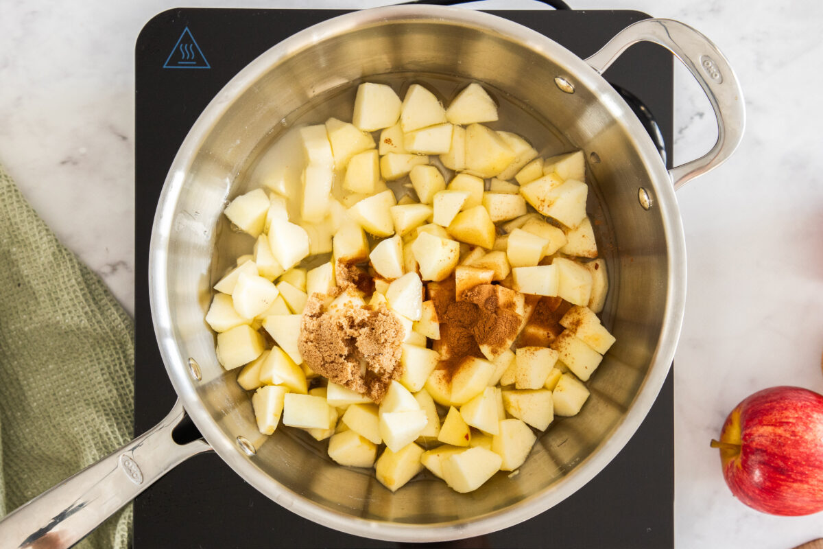 ingredients in a saucepan.