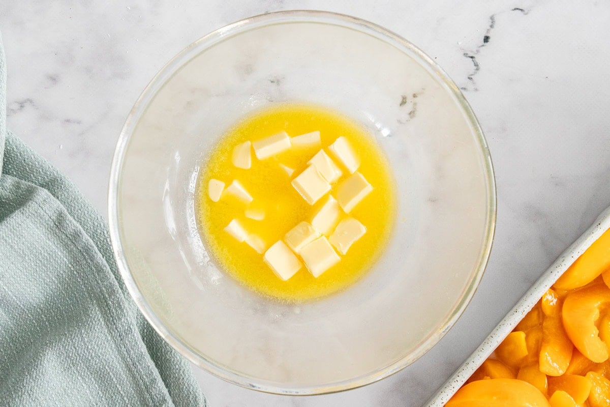 a bowl of melted butter.