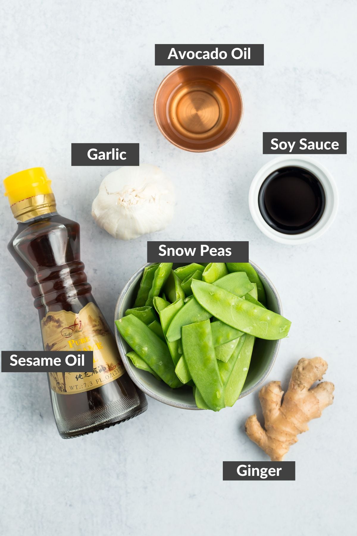 ingredients on a grey board.