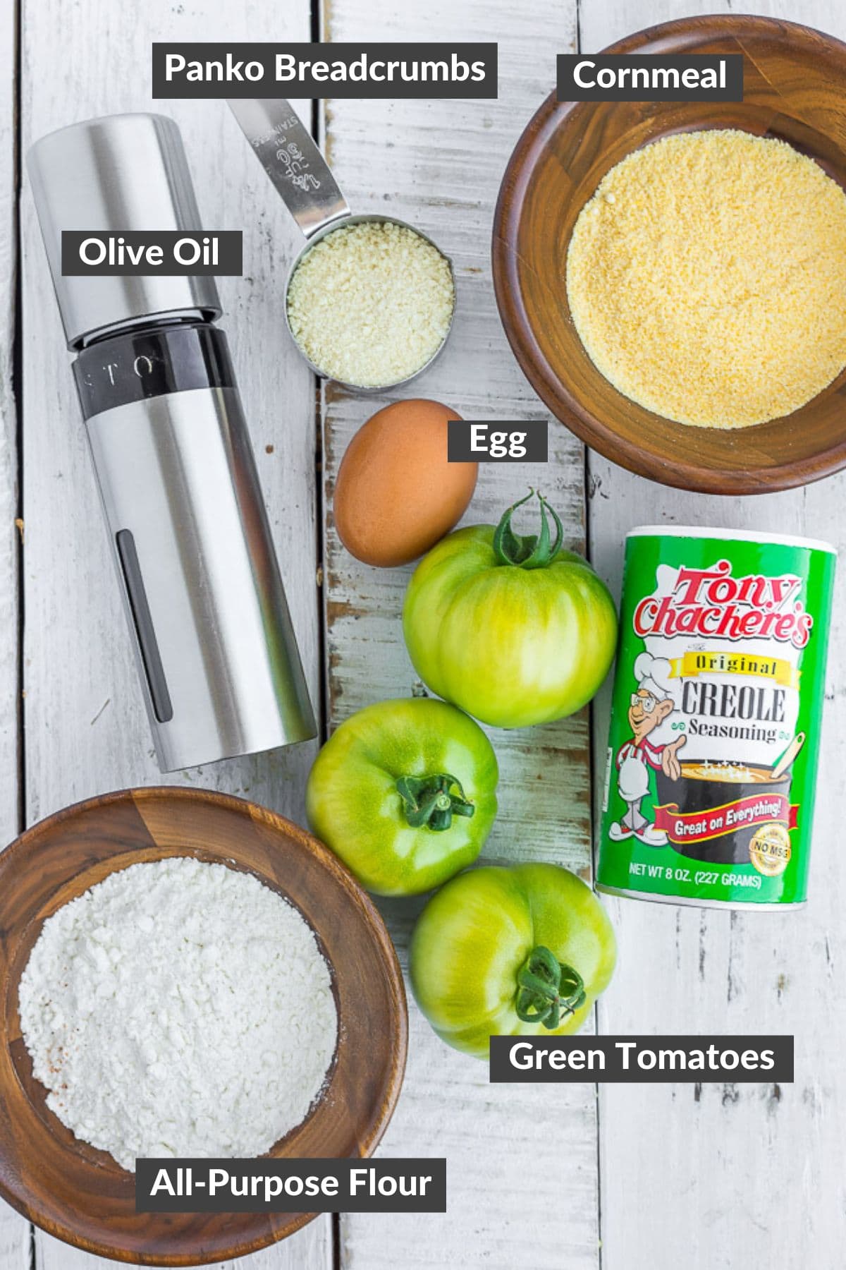 ingredients on a white board.