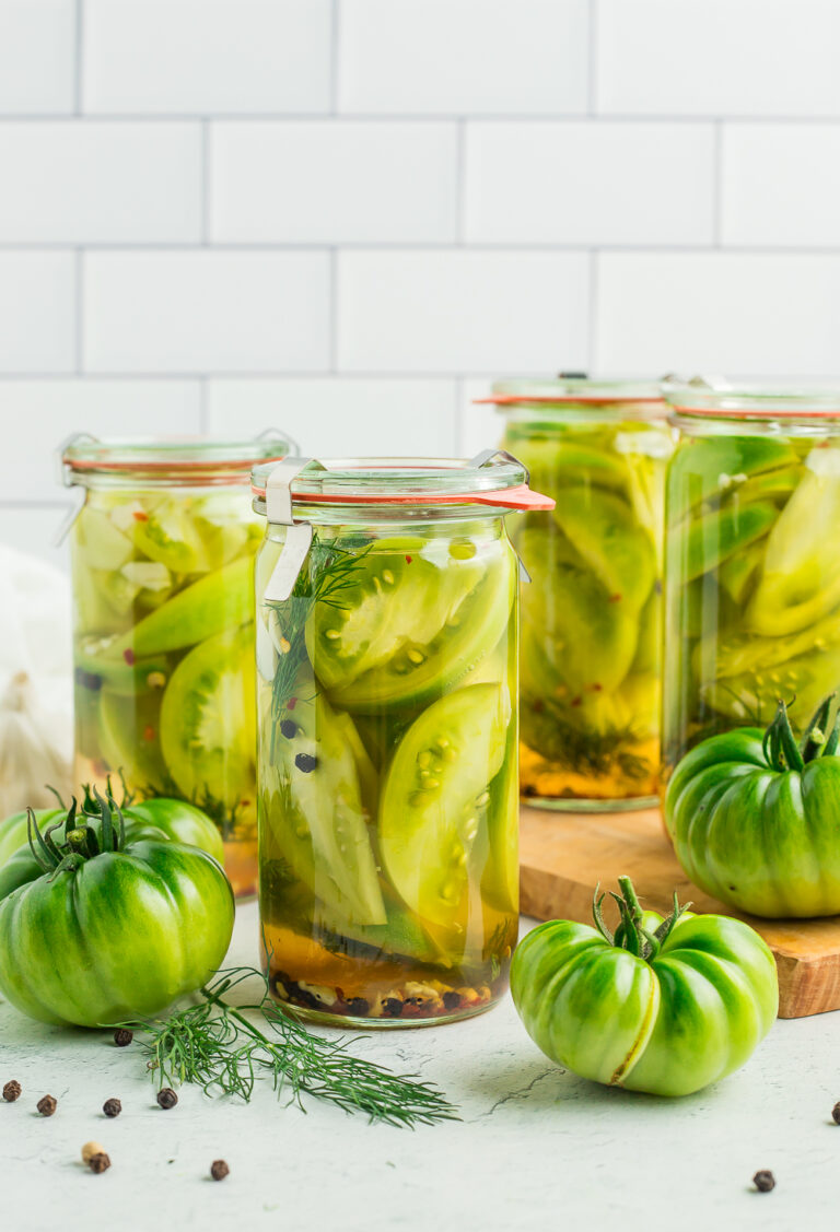 Pickled Green Tomatoes (No Canning) - Sustainable Cooks