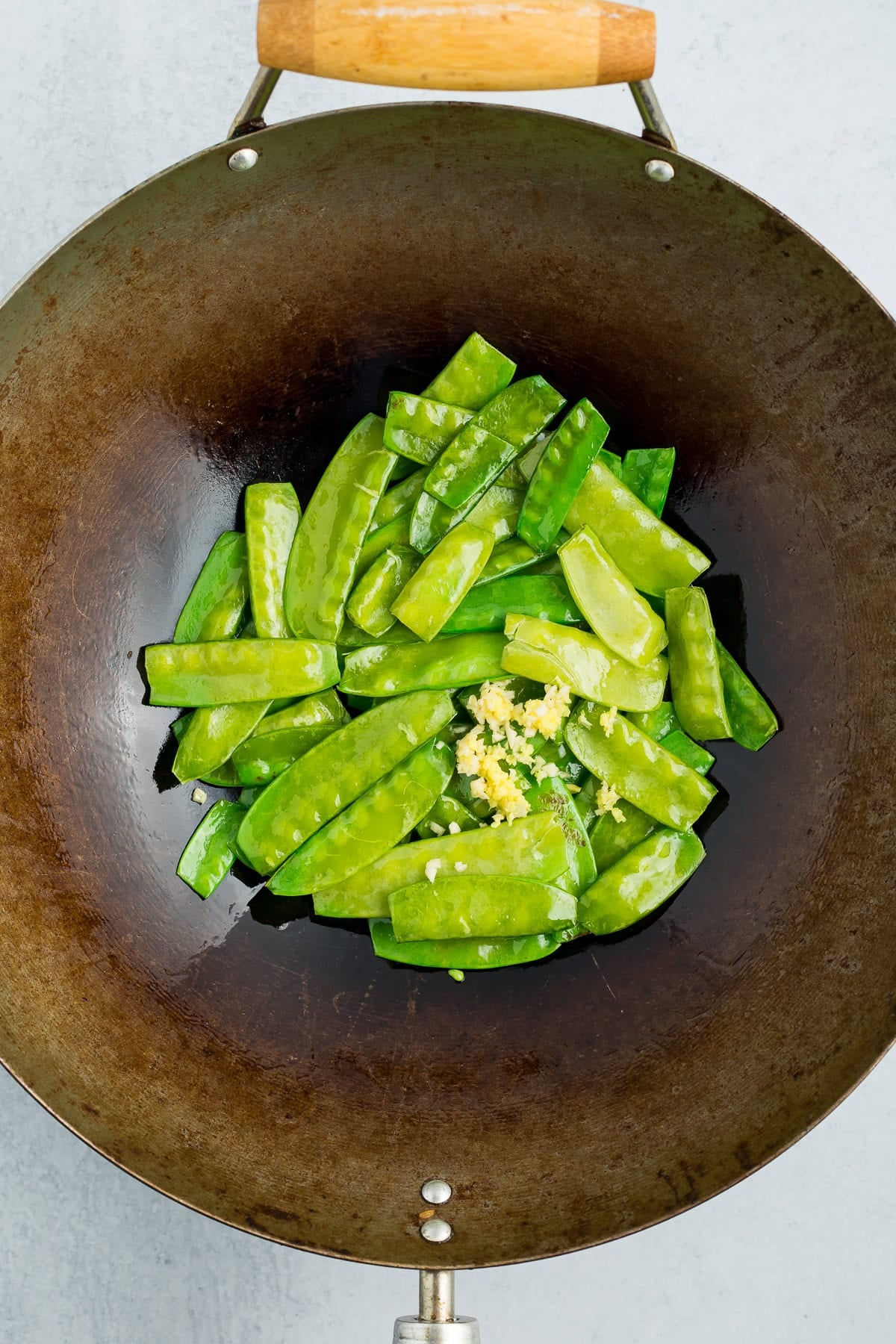 ingredients in a wok.