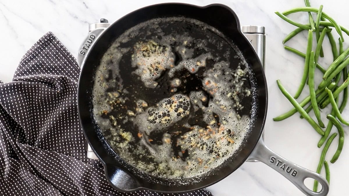 garlic and olive oil in a skillet.