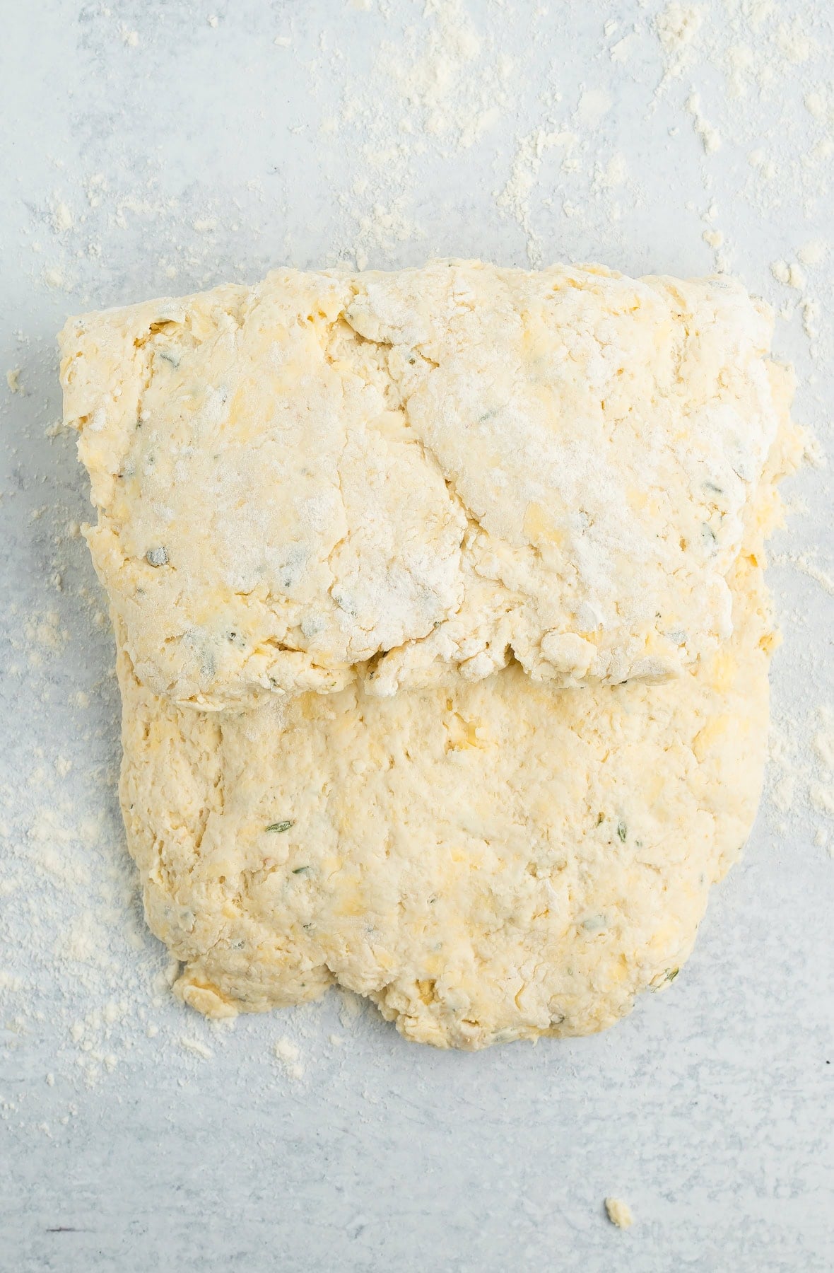 unbaked dough folded in half.