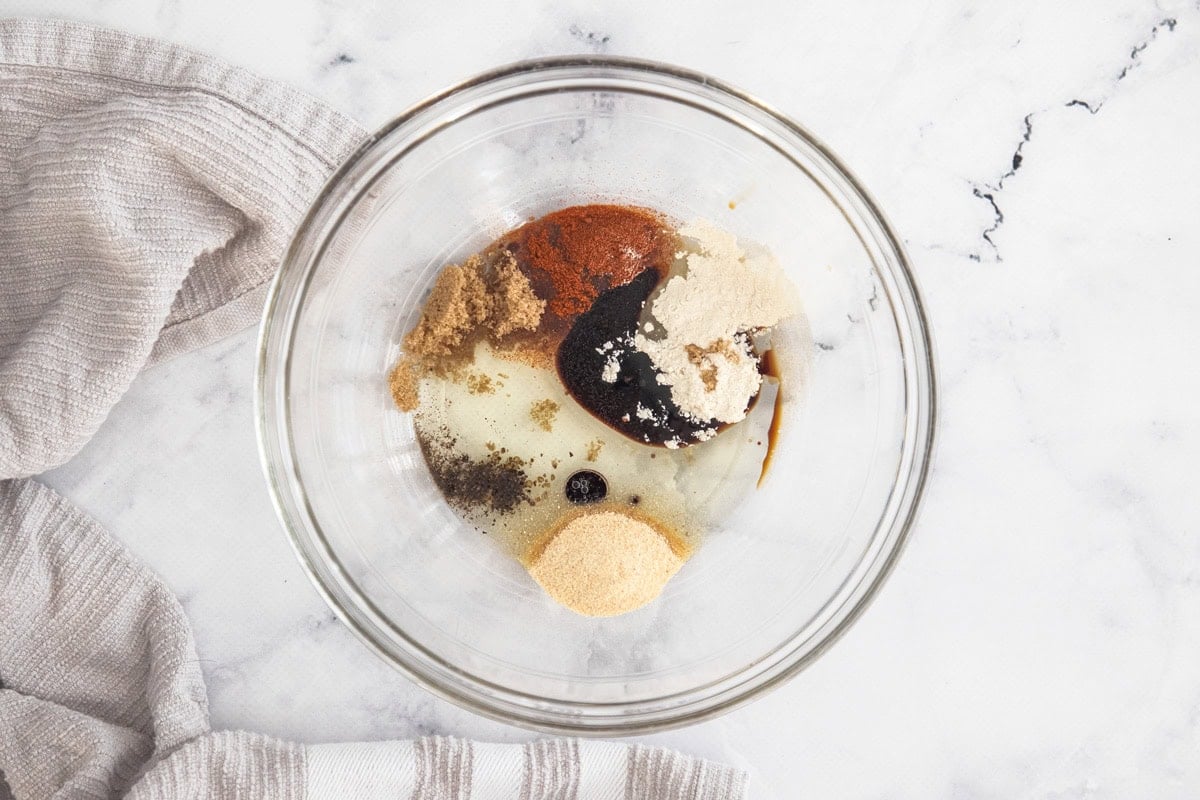 ingredients in a glass bowl.