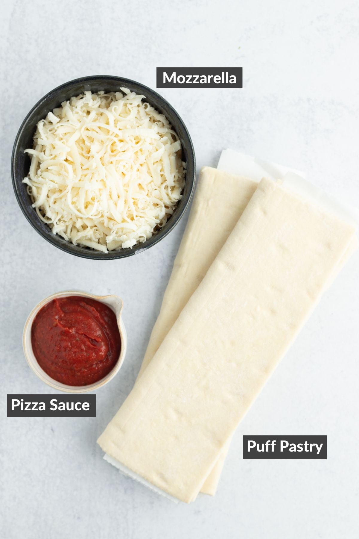 ingredients on a grey board.