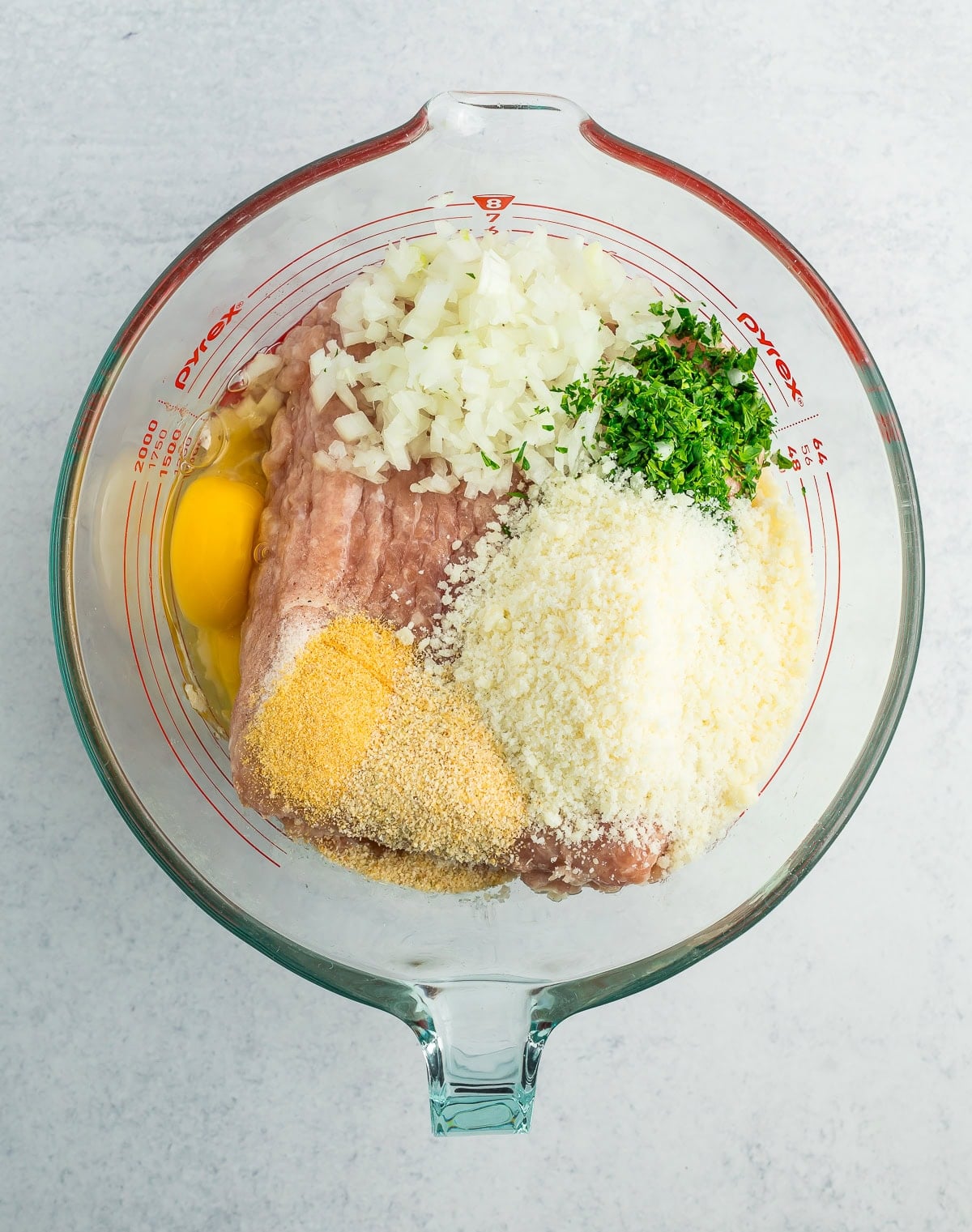 ingredients in a glass bowl.