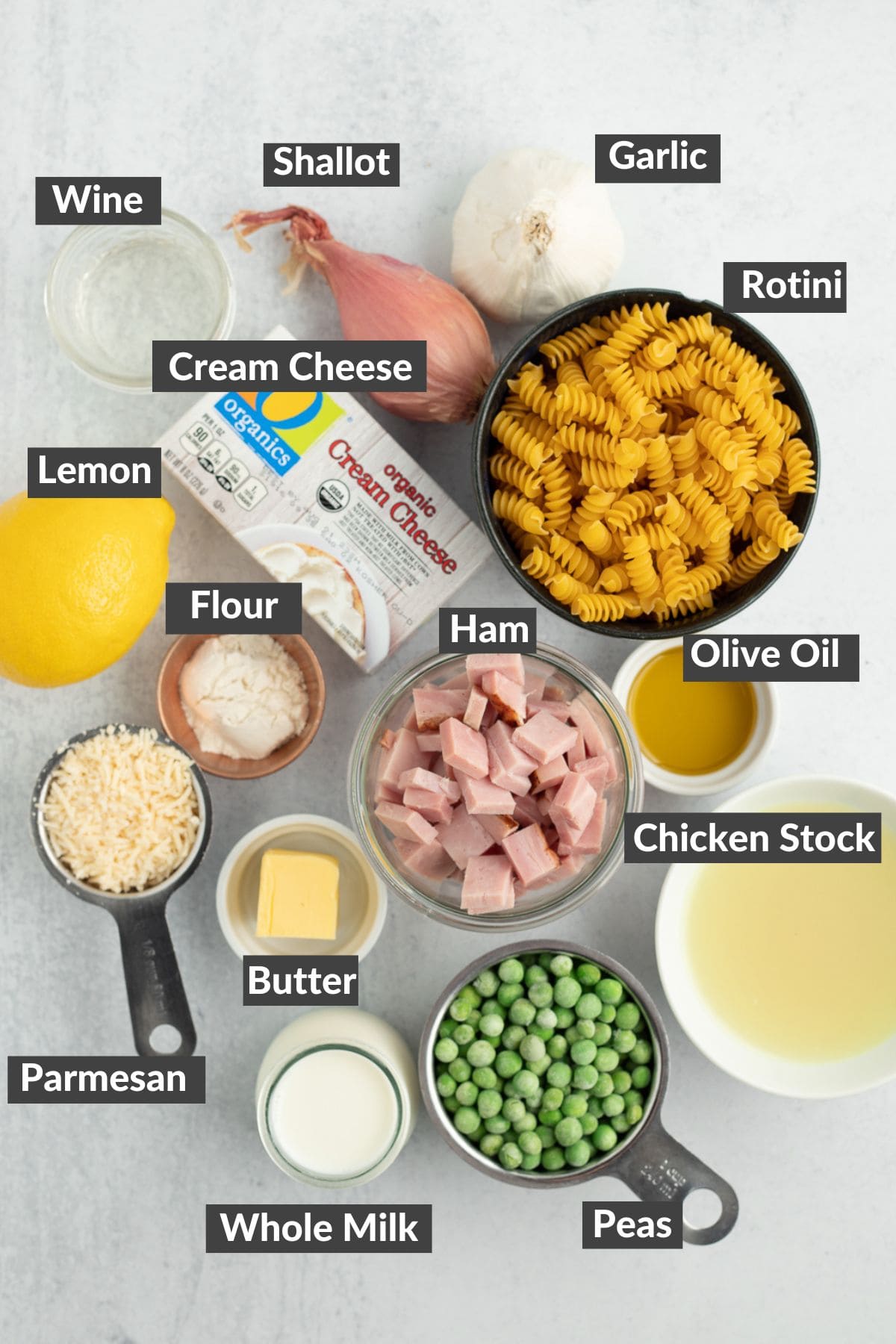 ingredients on a grey board.