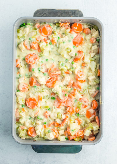 Cozy Chicken Pot Pie Casserole With Herby Biscuits - Sustainable Cooks