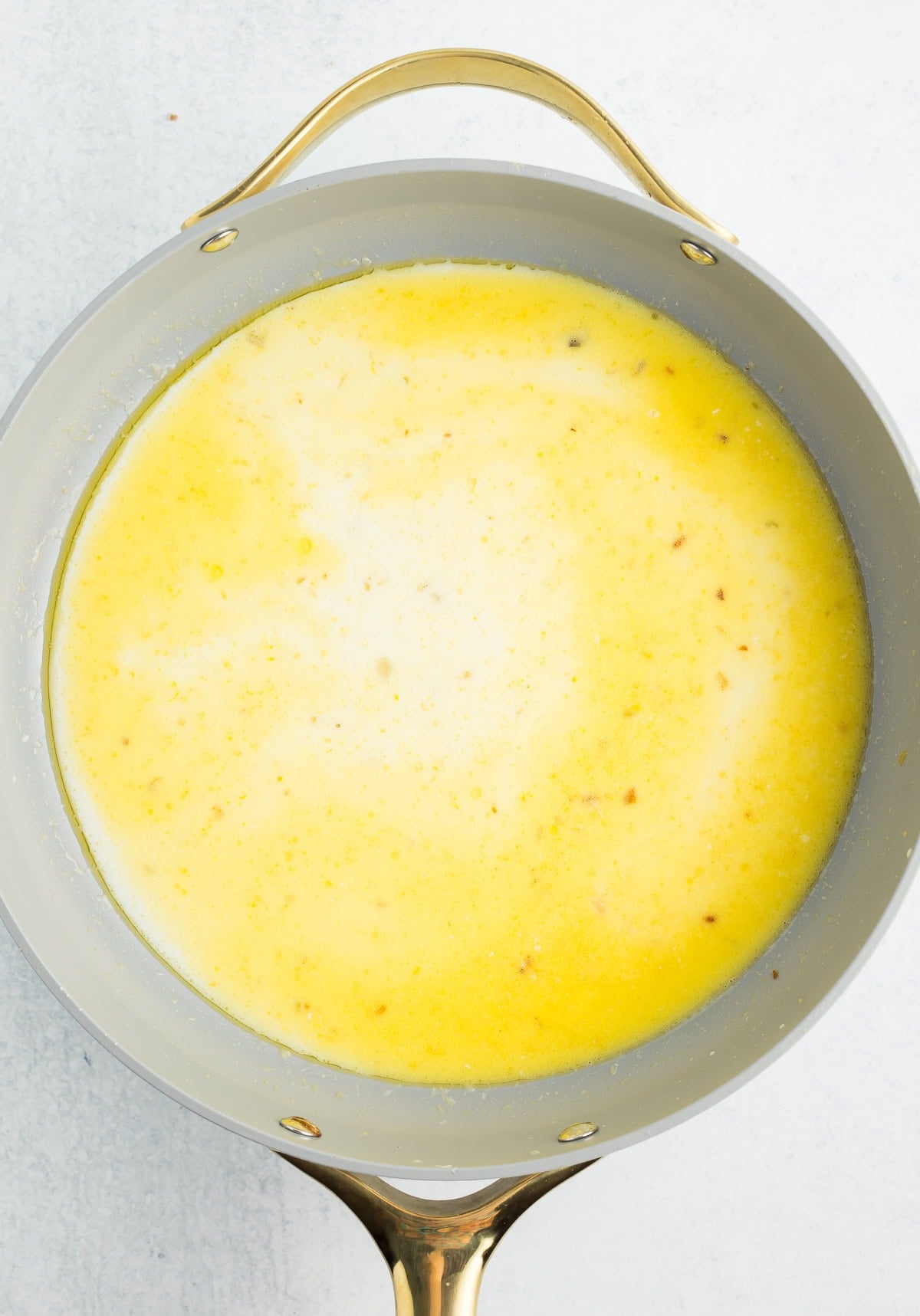 liquids add to a skillet.
