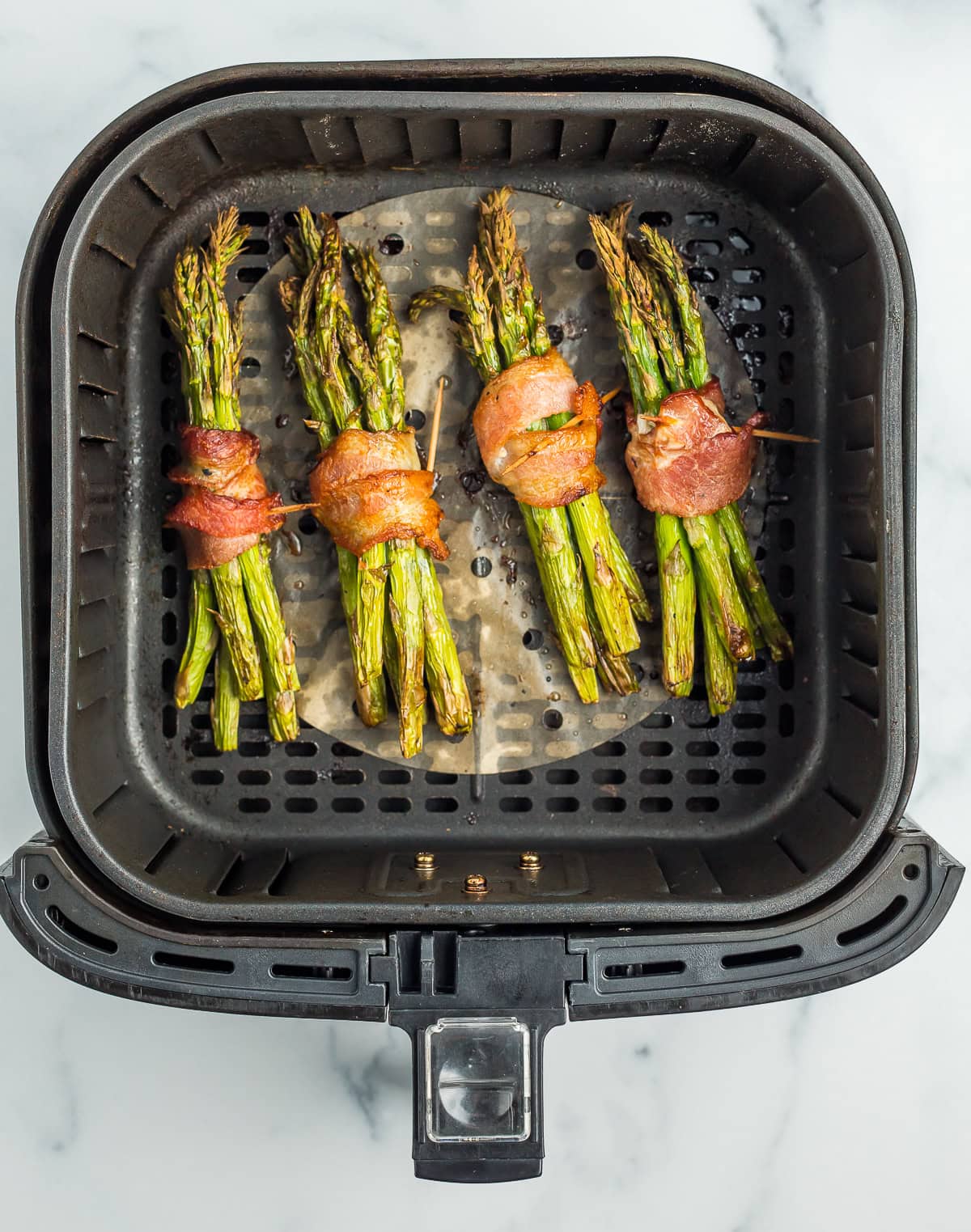 air fried bundles of asparagus.