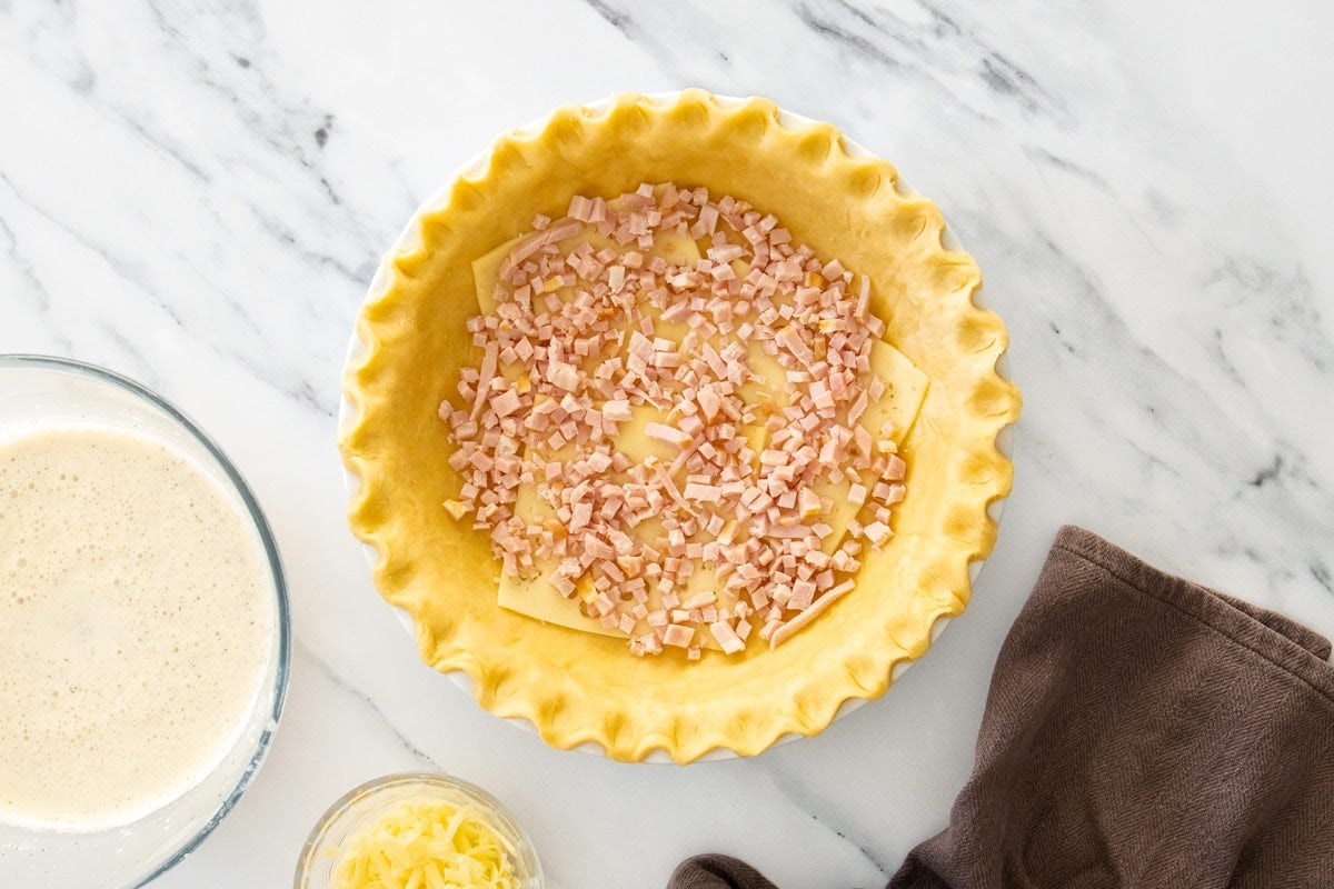 chopped ham in a pie crust.