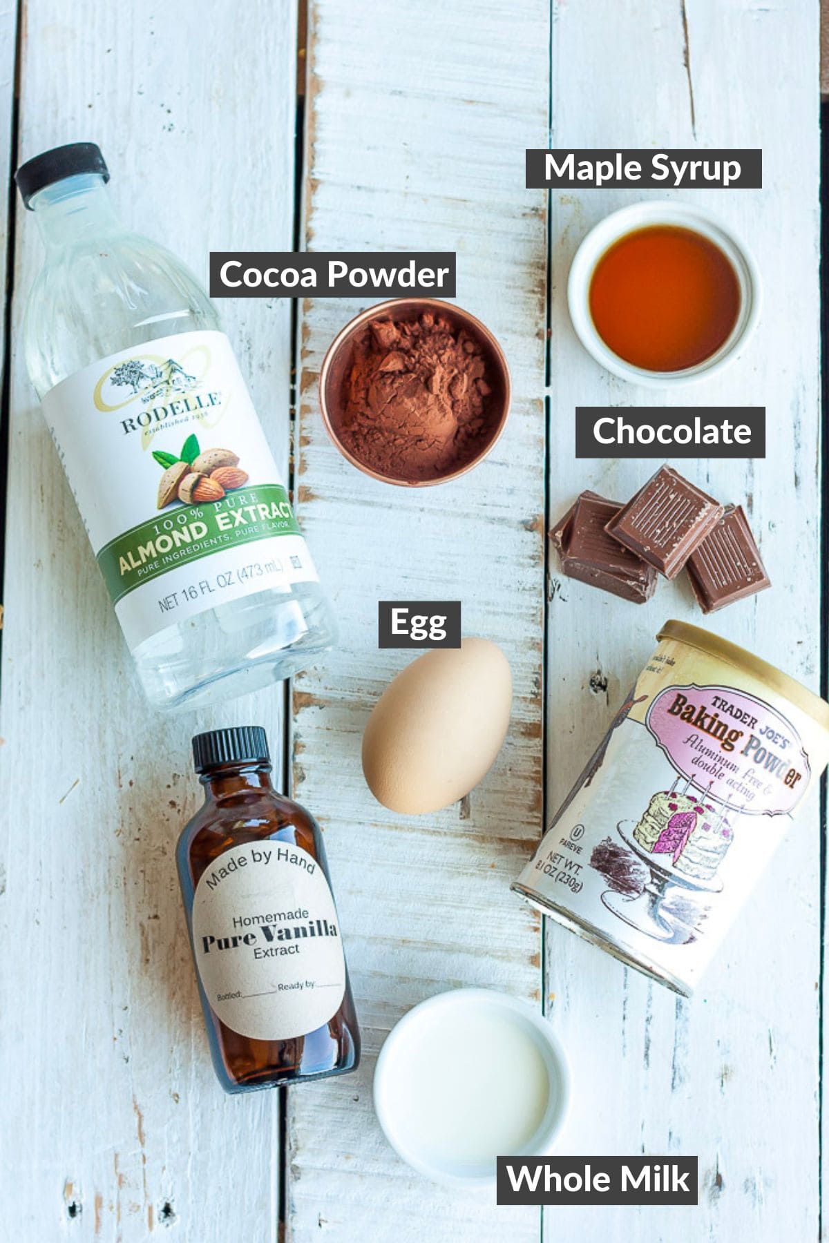 ingredients on a wooden board.