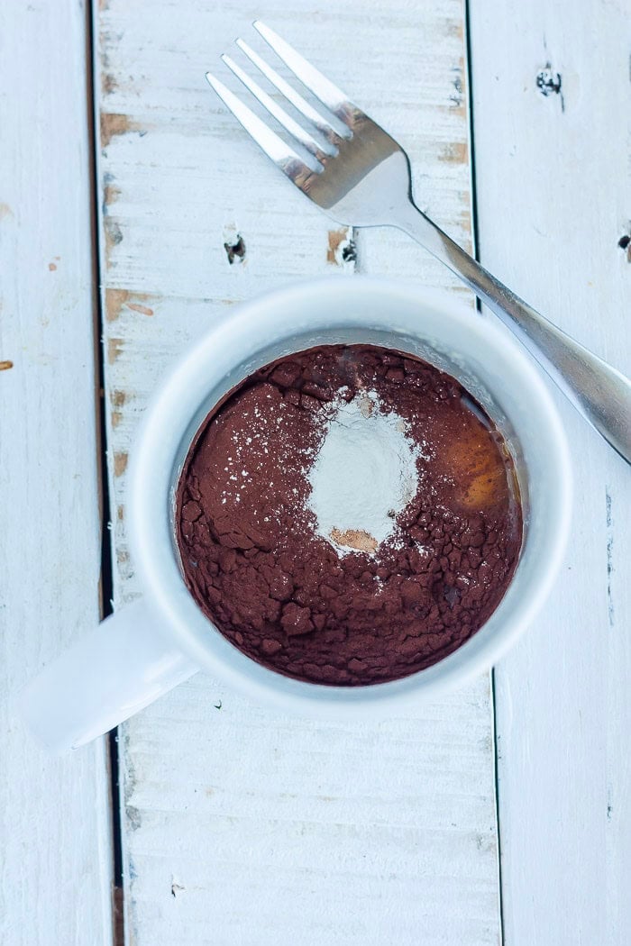 ingredients in a white cup.