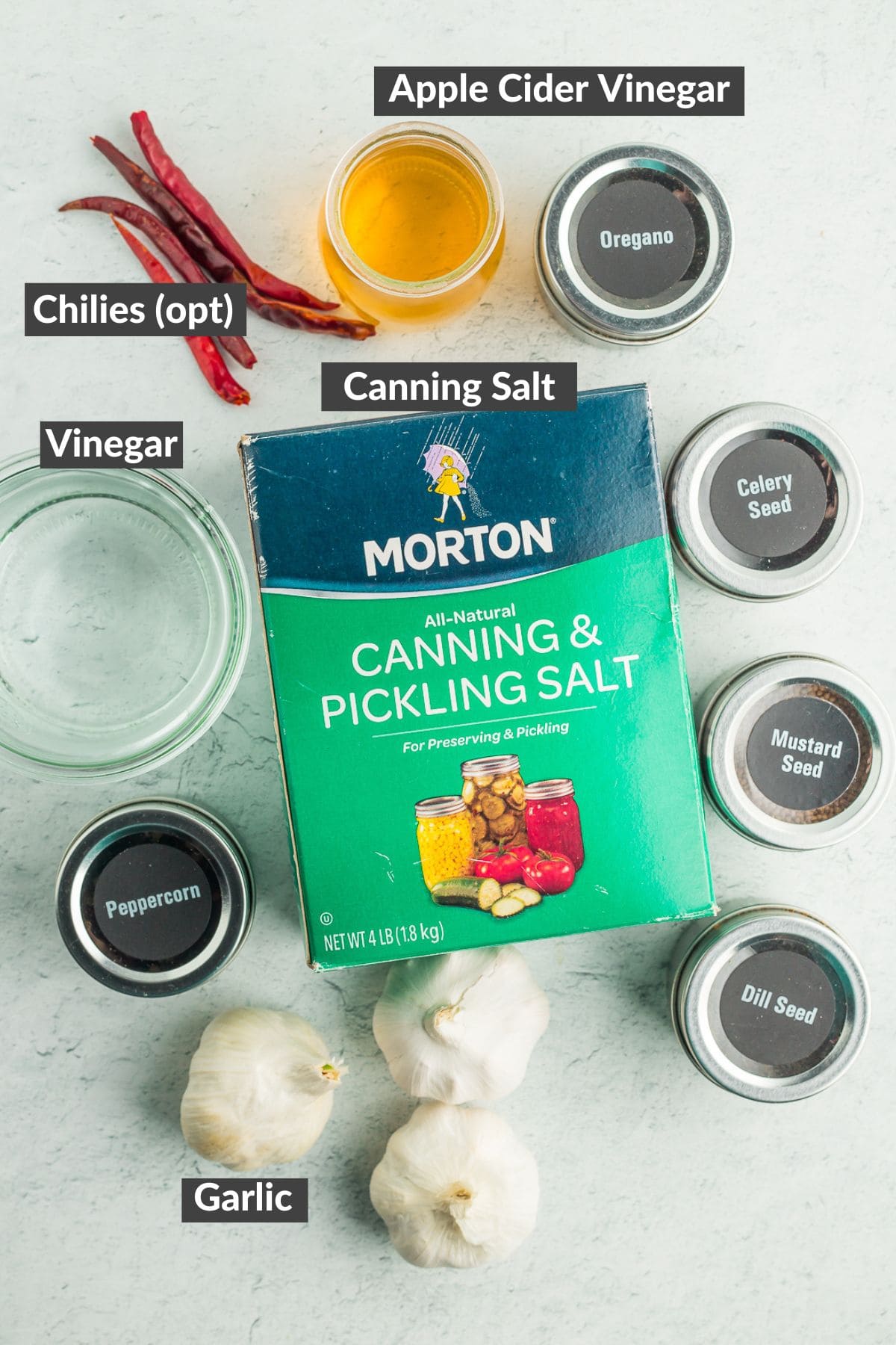 ingredients on a grey board.