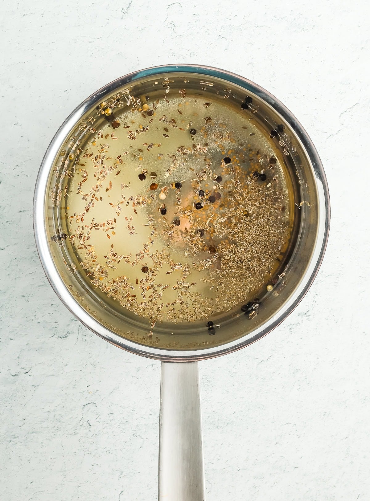 a saucepan of brine.