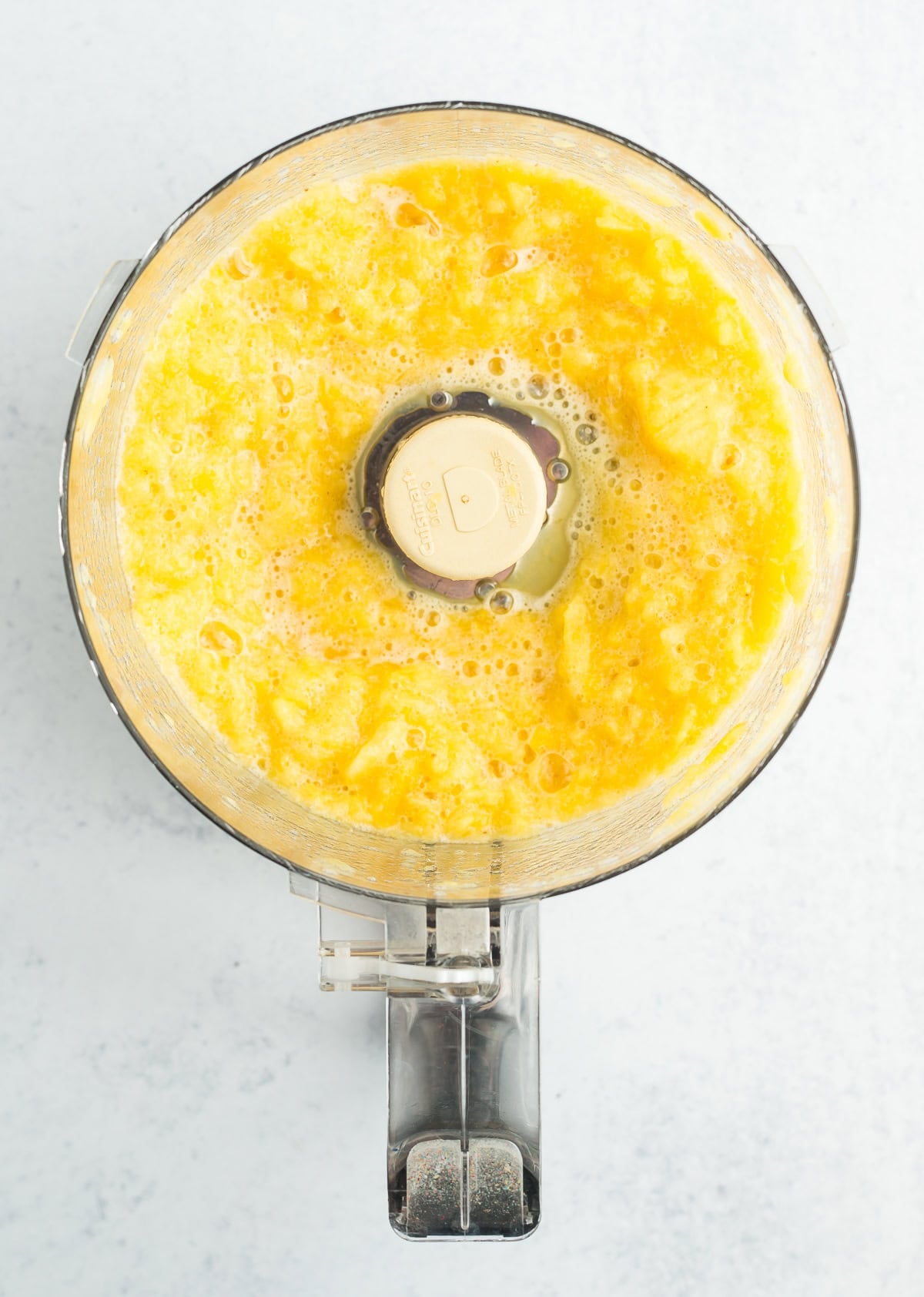 fruit sauce in a food processor.