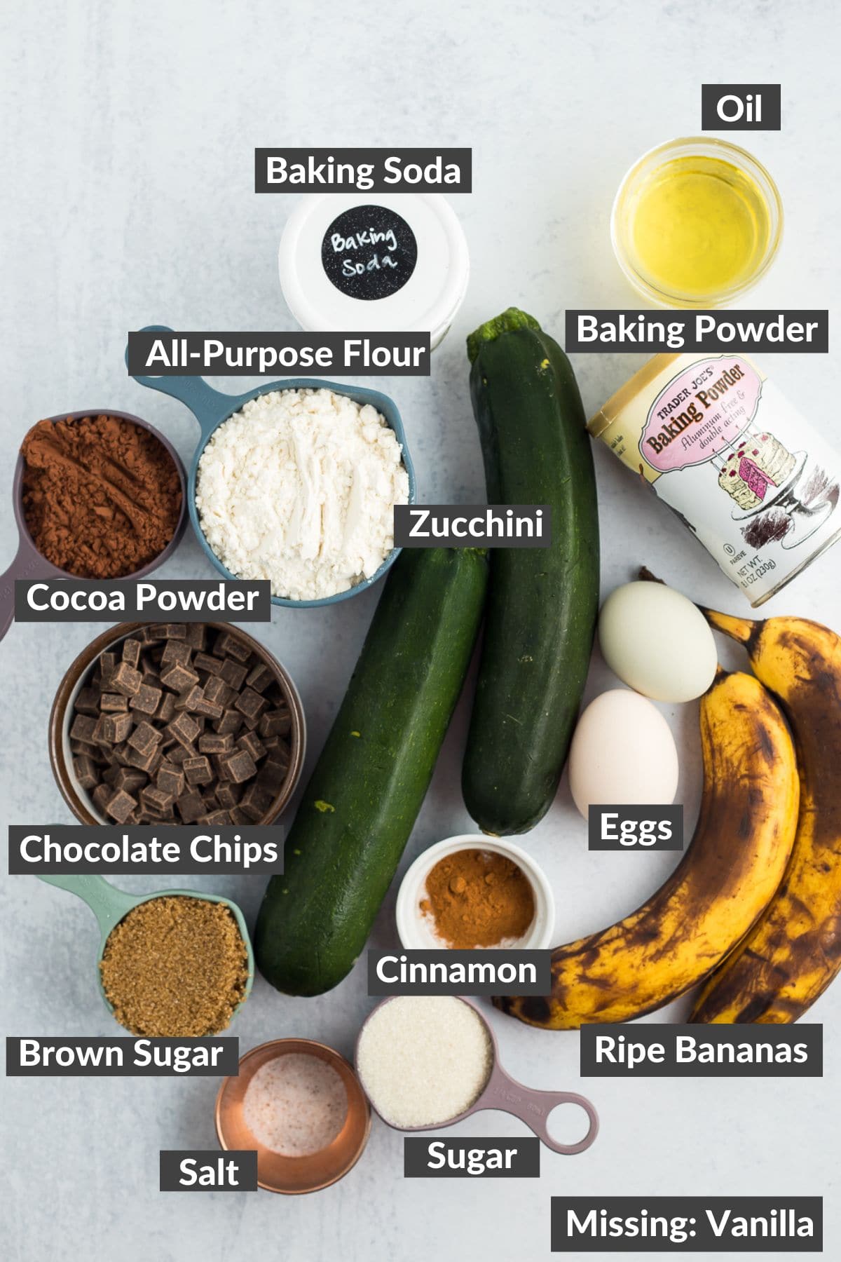 ingredients on a grey board.