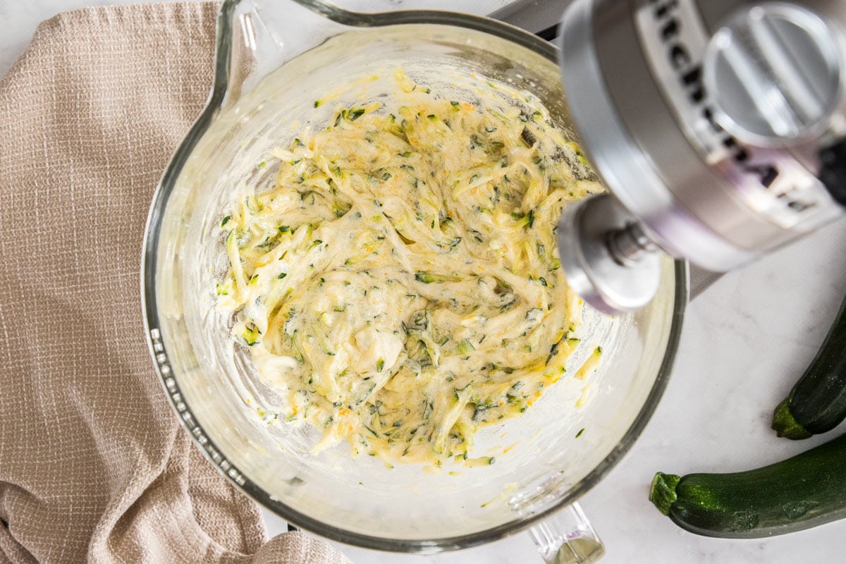 batter in a mixing bowl.