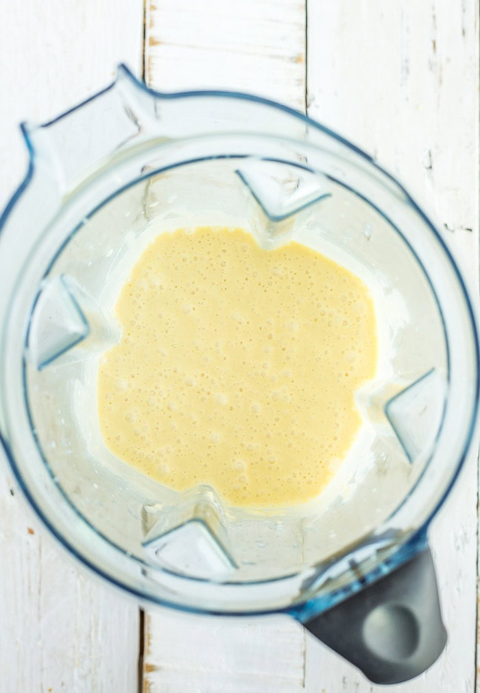 batter in a blender.