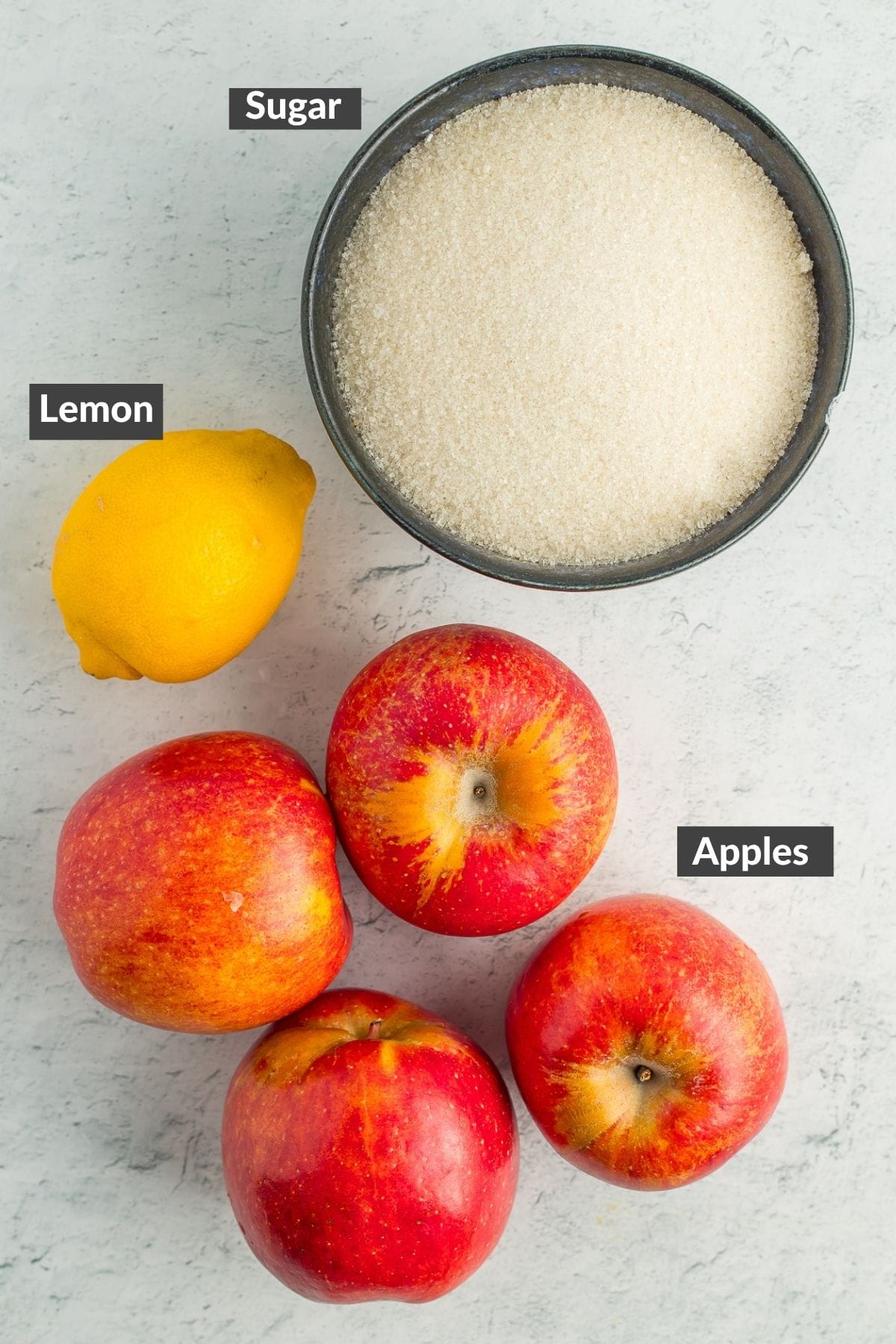ingredients on a grey board.