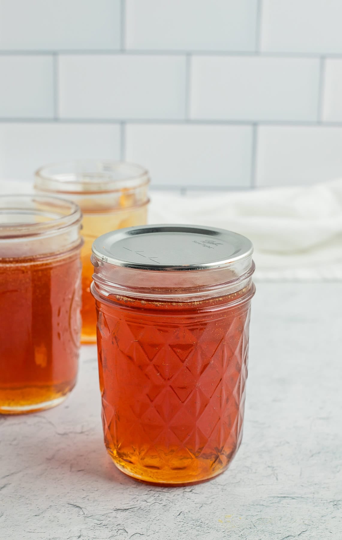 a canning lid on a jar.