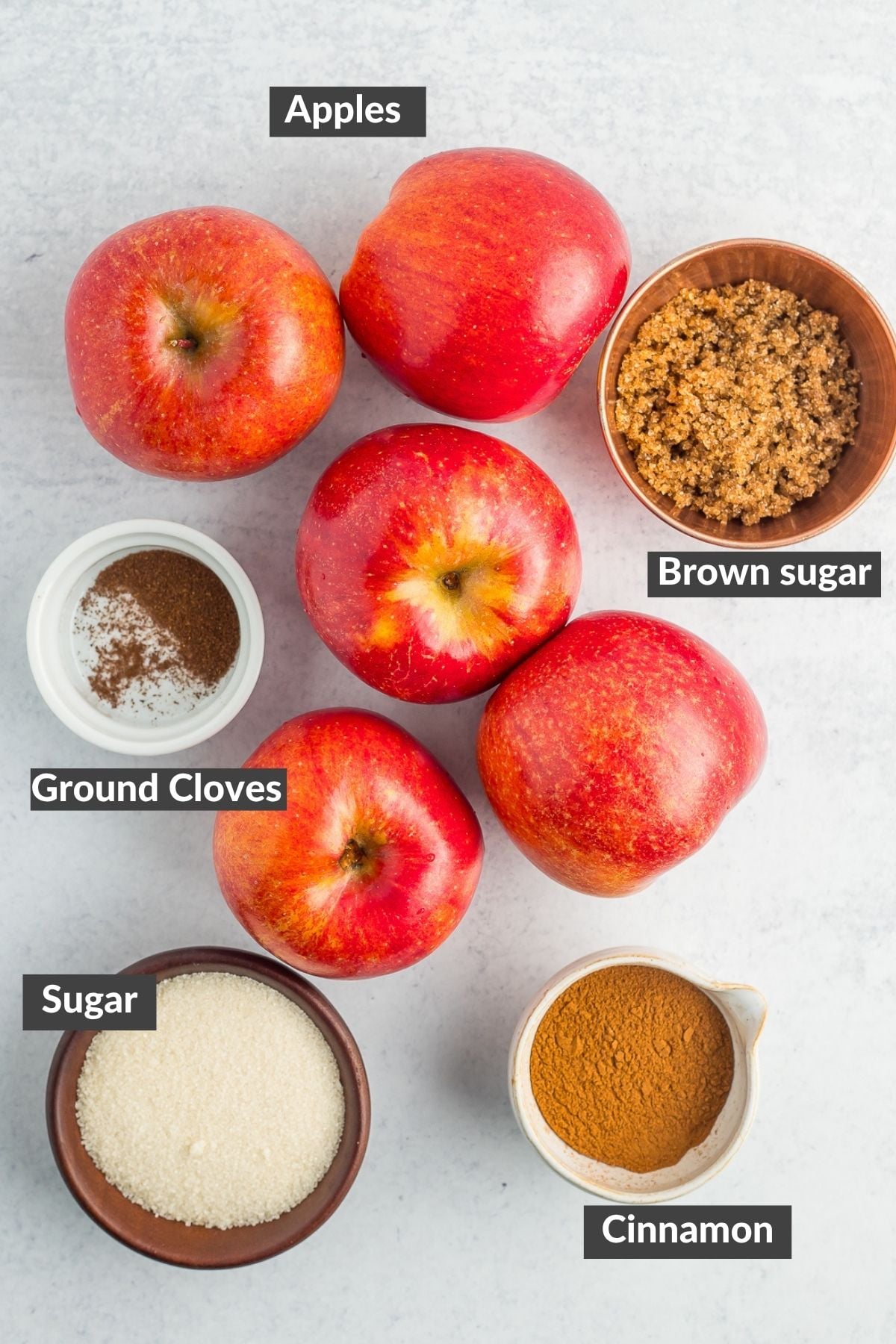 ingredients on a grey board.